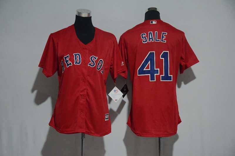 Women Boston Red Sox #41 Chris Sale Red New Cool Base Stitched Jersey,We sell and wholesale Women Boston Red Sox #41 Chris Sale Red New Cool Base Stitched Jersey on line form chian!